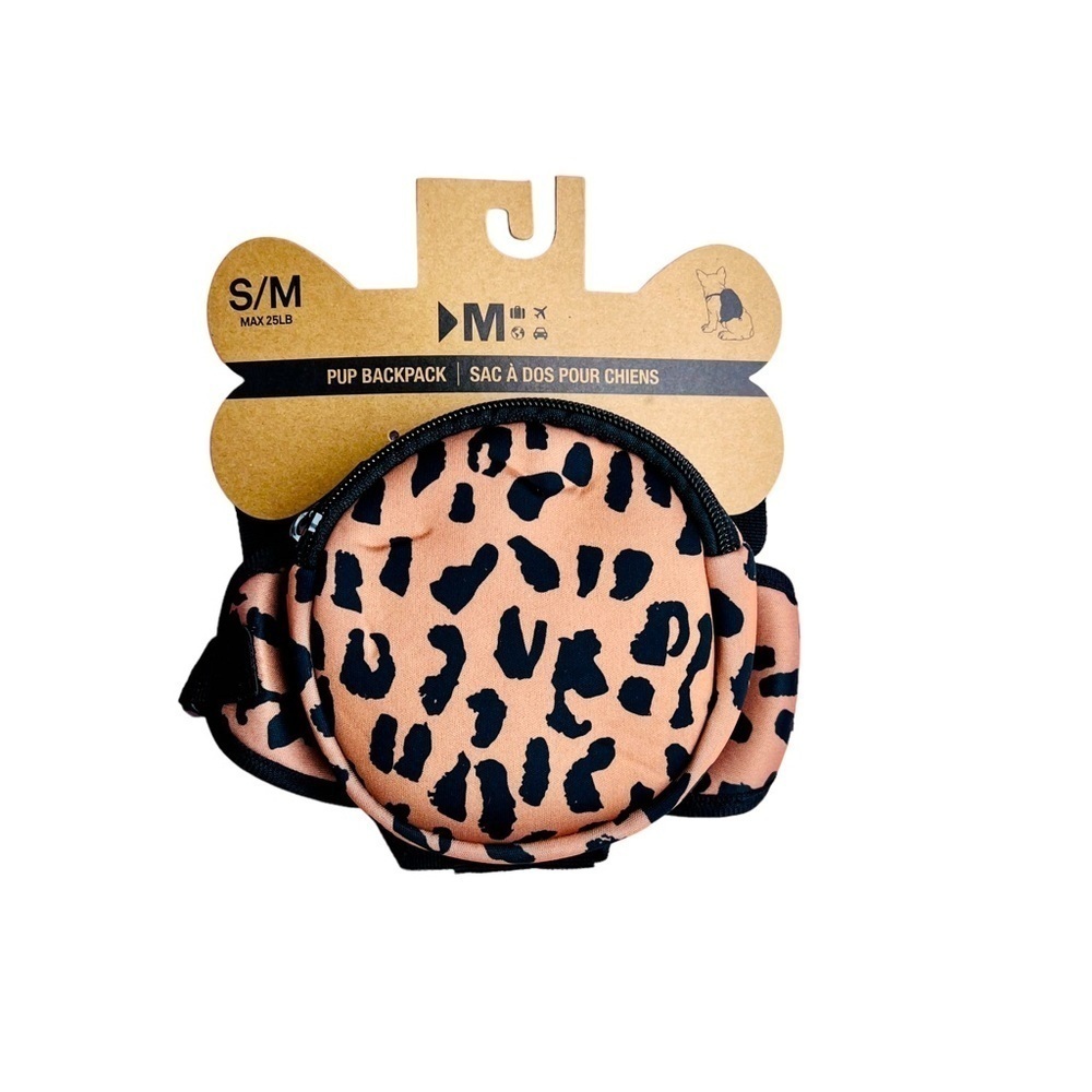 MYTAGALONGS Leopard Print Small Dog Adventure Backpack